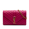 Saint Laurent Small Chevron Calfskin Monogram Envelope Bag Secondhand