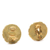Chanel CC Gold Plated Enamel Round Clip On Earrings Secondhand