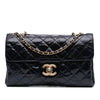 Chanel CC Crackled Glazed Calfskin Accordion Flap Secondhand