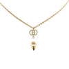 Gucci Gold Plated GG Faux Pearl Drop Pendant Necklace Secondhand