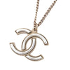 Chanel Gold Plated Enamel CC Pendant Necklace Secondhand
