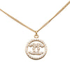 Chanel Gold Plated CC Faux Pearl Pendant Necklace Secondhand
