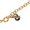 Dior Gold Plated Rhinestone Logo Pendant Snake Chain Necklace Secondhand