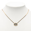 Dior Gold Plated Rhinestone Logo Pendant Snake Chain Necklace Secondhand