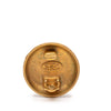 Chanel Gold Plated CC Round Clip On Earrings Secondhand