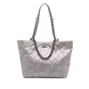 Chanel Quilted Iridescent Calfskin Shopping in Chains Tote Secondhand