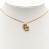 Dior Gold Plated Rhinestones CD Logo Pendant Necklace Secondhand