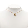 Dior Gold Plated Rhinestones CD Logo Pendant Necklace Secondhand