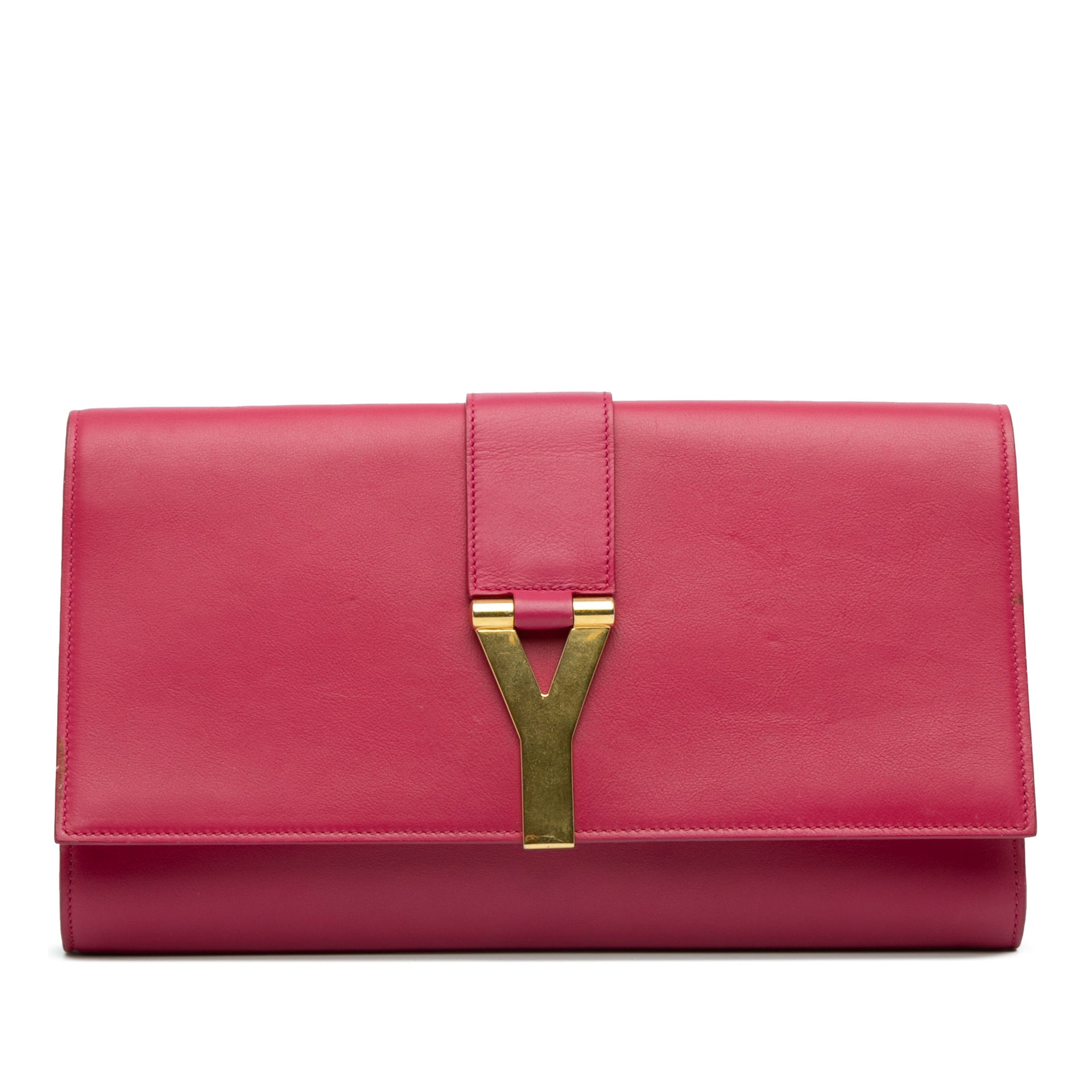Saint Laurent Leather Chyc Ligne Clutch Secondhand Luxury