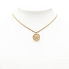 Dior Gold Plated Strass CD Round Pendant Necklace Secondhand