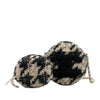 Chanel CC Quilted Tweed and Shearling Round Clutch With Chain Secondhand