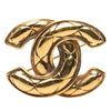 Chanel Gold Plated CC Quilted Brooch Secondhand