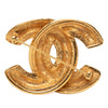 Chanel Gold Plated CC Quilted Brooch Secondhand