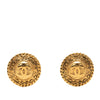 Chanel CC Gold Plated Round Clip On Earrings Secondhand