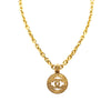 Secondhand Chanel Gold Plated CC Round Pendant Necklace
