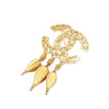 Chanel CC Gold Plated Fretwork Fringe Brooch Secondhand