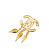 Chanel CC Gold Plated Fretwork Fringe Brooch Secondhand