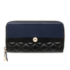 Chanel Bicolor Quilted Lambskin Faux Pearl Ribbon Long Wallet Secondhand