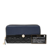 Chanel Bicolor Quilted Lambskin Faux Pearl Ribbon Long Wallet Secondhand
