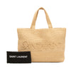 Saint Laurent Raffia Embroidered Logo Tote Secondhand