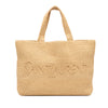 Saint Laurent Raffia Embroidered Logo Tote Secondhand
