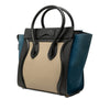 Celine Micro Tricolor Calfskin and Nubuck Luggage Tote Secondhand