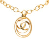 Chanel CC Gold Plated Oval Pendant Necklace Secondhand