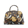 Prada Large Saffiano Lux Floral Print Promenade Front Pocket Satchel Secondhand