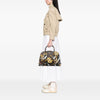 Prada Large Saffiano Lux Floral Print Promenade Front Pocket Satchel Secondhand