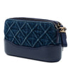 Chanel Quilted Denim Gabrielle Double Zip Clutch with Chain Secondhand