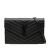 Saint Laurent Grain De Poudre Cassandre Monochrome Envelope Chain Wallet Secondhand