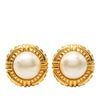 Chanel Gold Plated Faux Pearl Clip On Earrings Secondhand