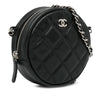 Chanel CC Quilted Caviar Round Clutch With Chain Secondhand