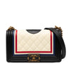 Chanel Old Medium Multicolor Quilted Lambskin Crest Boy Flap Secondhand