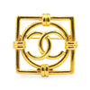 Chanel Gold Plated CC Square Lock Brooch Secondhand