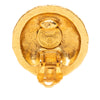 Chanel Gold Plated CC Round Clip On Earrings Secondhand