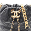 Secondhand Chanel Mini Quilted Calfskin About Pearls Drawstring Bucket Bag