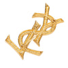 Saint Laurent Gold Plated Cassandre Pin Brooch Secondhand