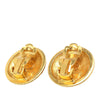Chanel CC Gold Plated Quilted Round Clip On Earrings Secondhand