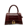 Balenciaga Small Croc Embossed Hourglass Top Handle Bag Secondhand