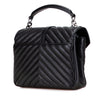 Saint Laurent Medium Quilted Chevron Sheepskin College Satchel Secondhand