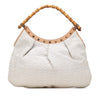 Gucci Woven Leather Bamboo Studded Hobo Secondhand