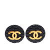 Chanel CC Resin and Gold Plated Quilted Button Clip On Earrings Secondhand