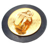 Chanel CC Resin and Gold Plated Quilted Button Clip On Earrings Secondhand