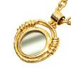 Chanel Gold Plated CC Round Mirror Pendant Necklace Secondhand