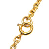 Chanel Gold Plated CC Round Mirror Pendant Necklace Secondhand