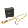 Chanel Gold Plated CC Round Mirror Pendant Necklace Secondhand