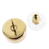 Chanel Gold Plated Enamel Logo Button Bullet Back Earrings Secondhand