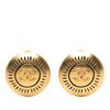 Chanel CC Gold Plated Round Clip On Earrings Secondhand