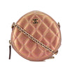 Chanel Quilted Iridescent Lambskin Round Clutch With Chain Secondhand